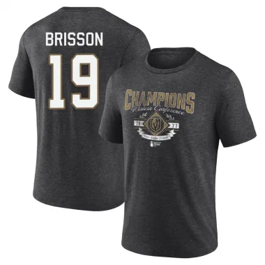 Gold Men's Brendan Brisson Vegas Golden Knights Heather Charcoal 2023 Western Conference Champions T-Shirt